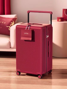 DTA Wedding Trunk Thickened Red Large Capacity Travel Suitcase Womens Fashionable Hardshell Suitcase with Zipper And Wheels