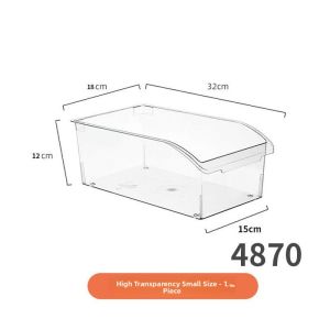 Kitchen Cabinet Organizer Drawer Style Storage Box Narrow Long Rectangle Plastic Divided Tray Transparent Design Stackable