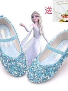 Princess Shoe for Girls Soft Bottom Crystal Childrens Shoe Spring Autumn New Style Ice And Snow Adventure Single Shoe