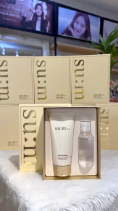 Set Tẩy Da Chết Sum37 Vàng Giúp Sạch Da Tươi Sáng và Mềm Mịn Da Time Energy Peeling Gel 150ml+ nước tẩy trang 100ml