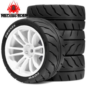 RS | 4pcs OD 68mm Rubber Tire Wheel 12mm Hex for Tamiya TT01 TT01E TT02 TT02B TA06 XV01 XV02 PTG-2 1/10 RC Racing Car Upgrade Parts
