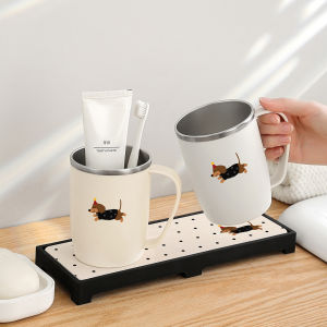 Absorbent Cartoon Diatomite Cup Mat Home Water Faucet Absorbent Pad Electric Toothbrush Stainless Steel Spill Mat