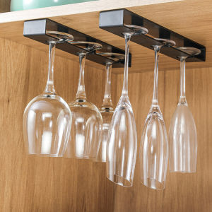 M.G.【Ready in Stock】 Wine Glass Holder Wall Mounted Multi-Function Wine Glass Hanging Rack Hanging Storage Shelf