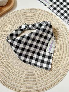 Pure Cotton Comfortable Plaid Triangle Scarf for Cats And Dogs Pet Saliva Towel Retro Neck Warmer Bib All Seasons Universal