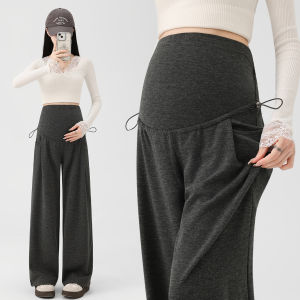 Quần Dài Cotton Rộng Rãi Thoải Mái Cho Bà Bầu Mùa Thu Đông Xuân Hè Quần Dài Cotton Thoải Mái Cạp Cao Có Túi