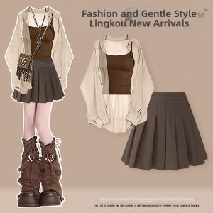 NUMEN BUTTON | Lazy Summer College Style Slim Set
