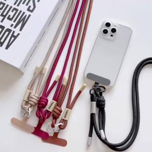 Adjustable Phone Lanyard Strap for Outdoor Sports Durable Anti-Lost Woven Crossbody Neck Strap Camera Strap Color Dopamine Style