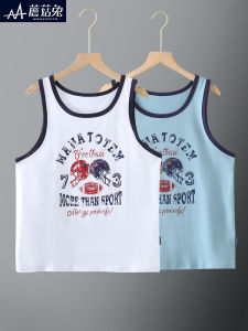 Boys Summer Thin Sleeveless Cotton Vest for Teens And Tweens Inner Wear Sporty Style Fitted Cut round Neck Overhead Closure