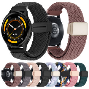 Nylon Loop 20mm 22mm Watch Strap for Garmin Venu 3 2 Sq Band Forerunner 265 255 55 165/Vivoactive 6 5 4 Woven Magnetic Bracelet