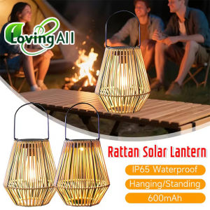 Solar Lantern Led Light Weaving Rattan Garden Lamps Auto Lights Outdoor IP65 Waterproof Patio Yard Decoraiton Decoration Hanging