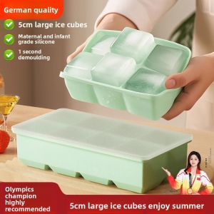 MONLEYTA | Large Ice Cube Mold Silicone Ice Tray Square Ice Maker Home Use Food Grade DIY Tool German Big Ice Blocks Flexible Ice Tray