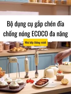 Bộ dụng cụ gắp chén đĩa chống nóng ECOCO đa năng | Gắp thực phẩm Lót nồi silicon Găng tay bắc nồi cao cấp chính hãng