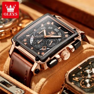 OLEVS Watch For Mens Waterproof Original Fashion Casual Business Leather Strap Chronograph Luminous Calendar Relo For Men COD