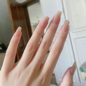 Nhựa Giả Móng Tay Ngắn Màu Trơn Bền Màu Trắng Tự Nhiên Có Thể Tháo Rời Bộ Sưu Tập Mùa Hè 2024 Thương Hiệu Khác