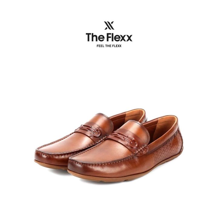 THE FLEXX Men's James Leather Slip-On Moccasin Shoes -TF7250-RS2-8