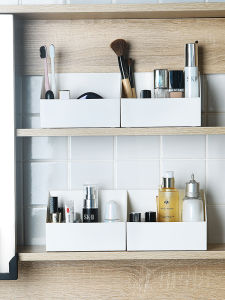 Desktop Storage Box Plastic Minimalist Brush Storage Rack Dressing Table Lipstick Desk Skin Care Cosmetics Box