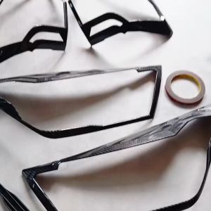 Paket Cover Garnish Lampu Handle Outer Pintu Tutup Tangki Mobil Ayla 2023 Carbon