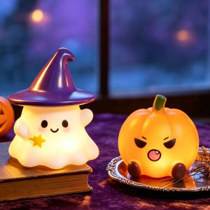 Bandai | Halloween Pumpkin Night Light Cute Cartoon Lamp Cozy Sleeping Light Kids Bedroom Bedside Decor Birthday Gift