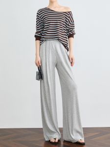 High Person Comfortable Loose Waist Drapey Wide Leg Pants