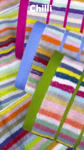 ผ้าขนหนู ขนาด35*72ซ.ม. รายริ้วสีรุ้ง Cotton100% ซับน้ำดีมาก คละสี