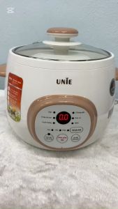 Nồi hầm nấu chậm chính hãng Unie 1 lit lòng sứ tráng men chống dínhtự ngắt cống suất caodùng gia đình