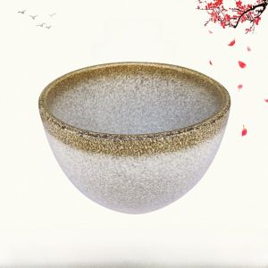 Retro Style Ceramic Soup Bowl Deepened Silver Star Chicken Cup Large round Shape Traditional Dining Utensils Japanese Style