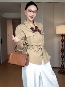 SHANGSHA | Elegant Tie-Waist Shirt