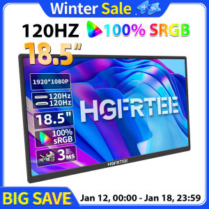 HGFRTEE 18.5inch Portable Monitor 100Hz RGB100% With VESA Hole & Back bracket Laptop Extended Display ADS-IPS HDR Screen