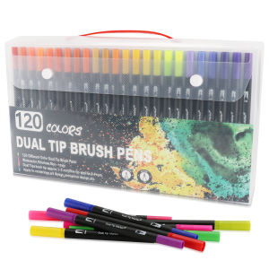 ปากกามาร์กเกอร์ศิลปะสีน้ำ12/48/72/132สีปากกาหัวสองด้านสำหรับวาดภาพตัวอักษรอุปกรณ์เครื่องเขียนงานศิลปะ