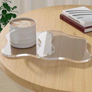1/2pcs Acrylic Transparent Coasters Irregular Cloud-shaped Coffee Cups Drink Coasters Table Decorations Bar Decorations