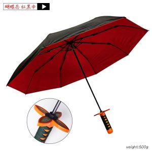 Anime Roronoa Zoro Katana Umbrella UV Block Black Parasol Ninja Sword Real Size Japanese Katana Samurai Sabre Umbrella Parasol