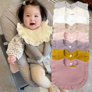 Baby Feeding Drool for Baby Saliva Towel U-Shaped Muslin Cotton Bib for Baby Cotton Bibs