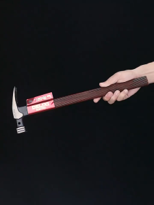 1pc Delixi Claw Hammer - Professional Woodworking Anti-Slip Grip High Carbon Steel Insulated Red & Black Handle Ideal for Nailing on Wood Woodworking Tools