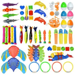 Summer Kids Diving Swimming Pool Throwing Toys Shark Fish Rocket Pool Toy Water Fun Pool Games Swim Summer Water Toys for Kids