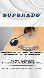 Wireless microphone SUPERADD KX-722 2.4G Instrument mic used for Violin/Cello/Double Bass/Harp/Guitar