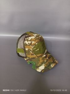 Topi Coak Tactical Loreng Sage Velbed dengan Desain Camouflage dan Jaring Belakang untuk Kegunaan Outdoor
