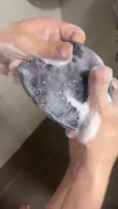 Exfoliating Soft Silicone Bath Brush Handheld Cleansing Skin Brush Back Massage Brush Deep Cleansing Shower Body Brush
