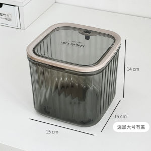 Mini Desktop Transparent Trash Can with Lid Bedroom Office Desk Cute Creative High Aesthetic Value Dormitory Garbage Bin