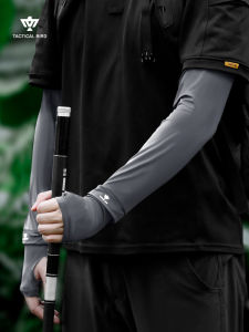 Tactical Bird Treasure Map Ice Silk Sunscreen Loose Sleeve Covers for Men Summer UV Protection Ice Sleeve Nylon Letter Pattern