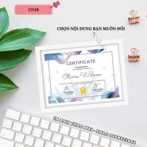 Giấy Chứng Nhận Thay Tên Nội Dung Theo Yêu Cầu In Bằng Khen Giấy Công Nhận Chứng Nhận - Giấy Bìa Cứng C250 Khổ A4 Đẹp
