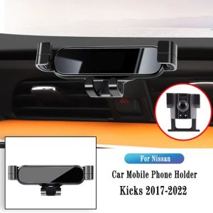 Car Phone Holder For Nissan Kicks 2017-2022 Gravity Navigation Bracket GPS Stand Air Outlet Clip Rotatable Support Accessories