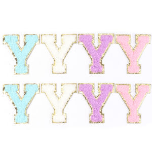 8Pcs/Lot Pink Series Letter Patches Embroidery Alphabet Self-adhesive Patch DIY Bags Crafts Clothing Sewing Appliques Supplies