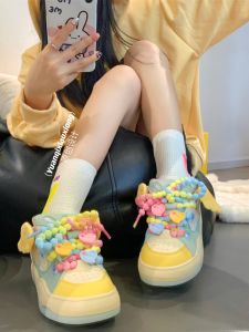 Casual Sport Thick Bottom Heightening Hook Hook Big Head Shoes Spring New Style Platform Retro Paris Dad Shoes Women