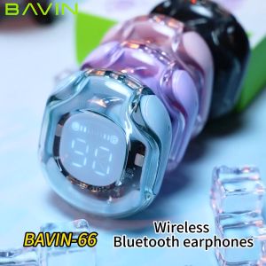 BAVIN BA66 HiFi TWS Earphone Wireless Bluetooth Stereo Audio Sounds Headsets Noise Reduction Earbuds w/ Built-in Mic