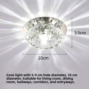 Living Room Crystal Embedded LED Downlight Corridor Hallway Small Hole Lamp Home Use Three Color Lamp Decorative Lighting