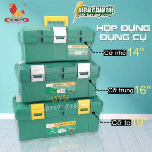 Hộp đựng công cụ nâng cấp WYNNS size 14-19inch thùng dụng cụ đồ nghề nhựa PVC cường lực siêu dày nhiều ngăn tiện lợi thùng đồ nghề cầm tay 2 tầng có nắp khoá hộp đựng đồ câu cá hộp đựng dụng cụ sửa chữa cơ khí