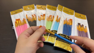Paint Brushes 10pcs Set Artist Nylon Brush Watercolor Gouache Paint Brush Different Shape Round Pointed Tip Nylon Hair Painting Brushes Art Supplies For Acrylic/Oil/Watercolor 水彩笔