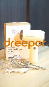 Dreepor Electric Hand Mixer Professional Mixers For Baking Wireless 5 Speed Rechargeable Mini Hand Mixer