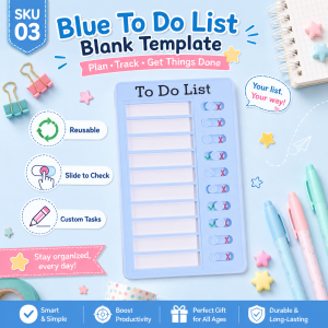 Self Discipline Checklist Board Replaceable Plastic Chore Chart for Kids Adults Summer Task Planner & Daily Habit Tracker