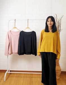 1383 Asimetris Blouse Hijab Friendly Grosir 45 katun persia import